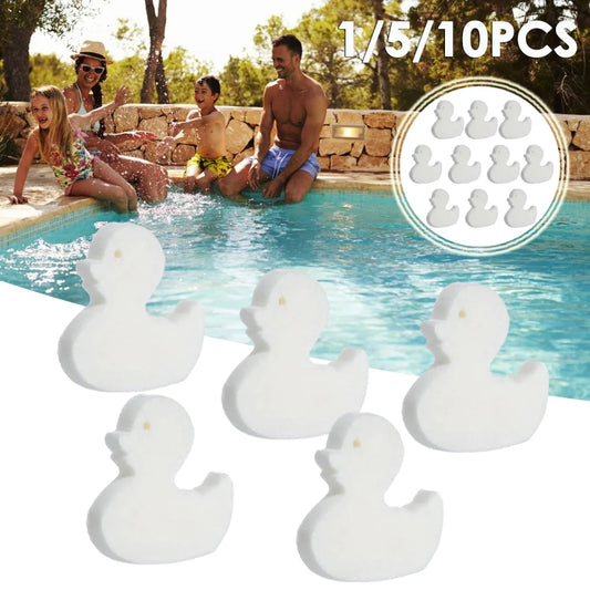 1/5/10 Pcs Oil-absorbing Sponge Duck Shaped Convenient Scum Removal Sponge For Hot Tubs Swimming Pools