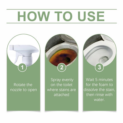 Toilet Bowl Cleaner Powerful Stain Remover for Urine Scale Hard Water Stains Fast Decontamination Ceramic Tile Polishing Spray