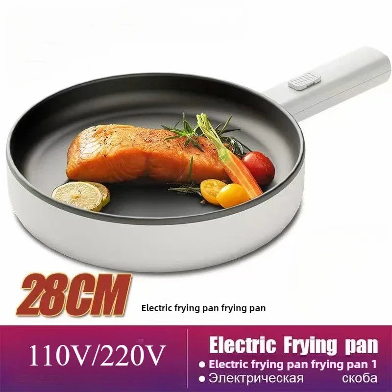 110V 220V Electric Frying Pan Household Mini Stir-frying Pot Electric Cooker Electric Cooking Pot Portable Hotpot