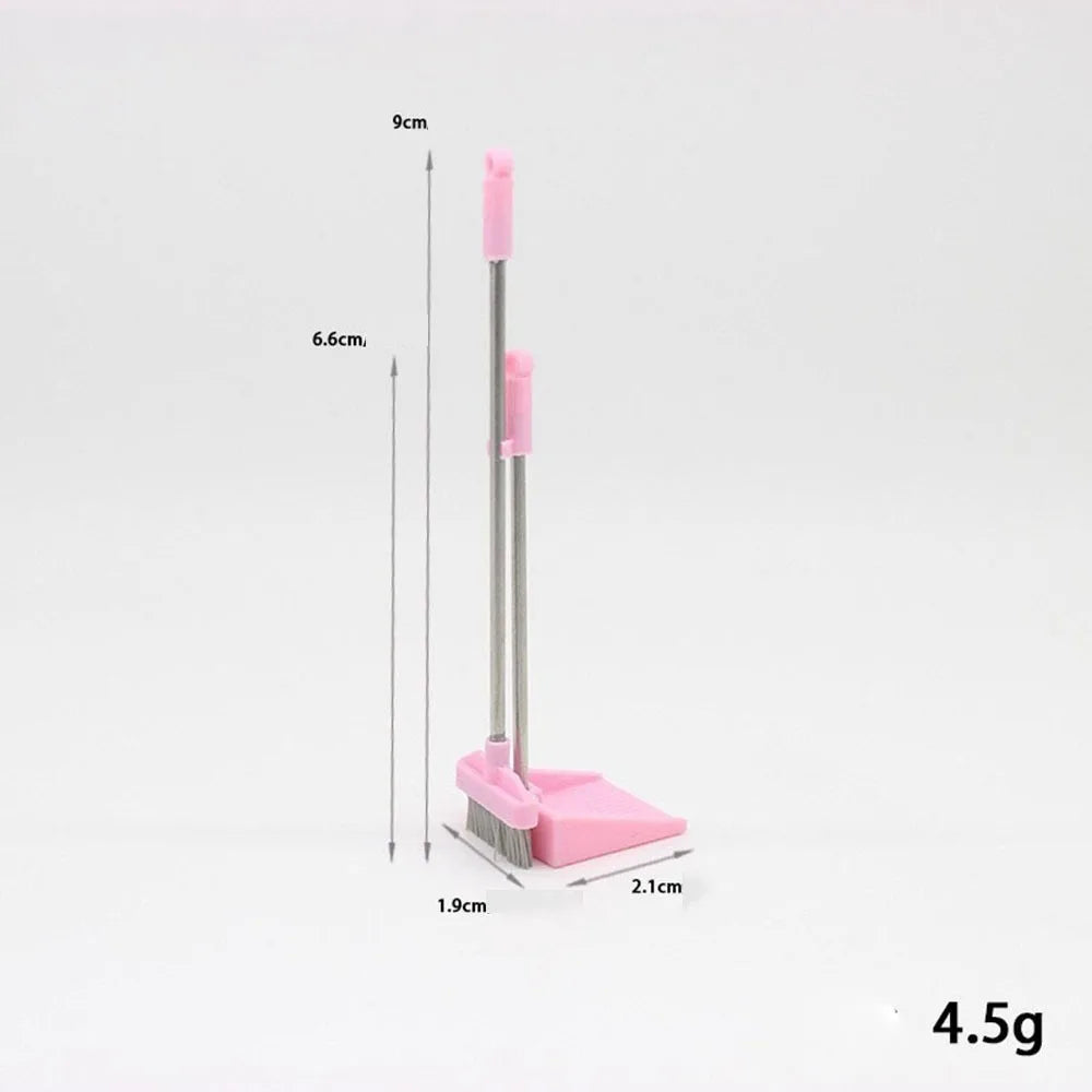New 1:12 Dollhouse Miniature Broom Micro Life Mini Cleaning Tools DIY Shower Model Doll Home Decoration