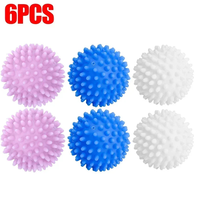 Laundry Balls Anti-Winding Magic Laundry Balls Drying Cleaning Ball Reusable Household Washing Machine Clothes Softener 6/1Pcs - E-menage