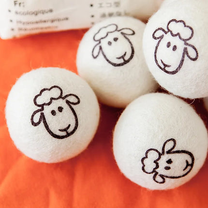 Boules de séchage en laine 7 cm, réutilisables, adoucissantes pour le linge