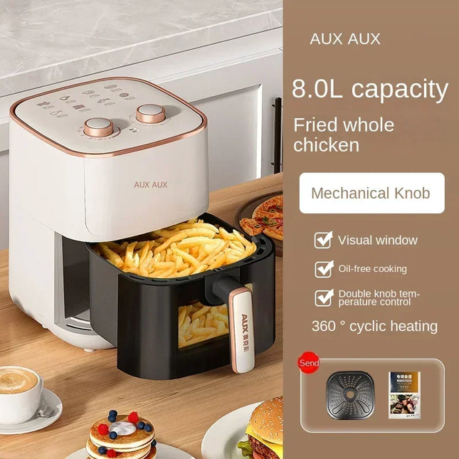 Friteuse à air chaud et four combinés 220 V AUX : multifonctionnels, entièrement automatiques, sans huile, faciles à nettoyer.
