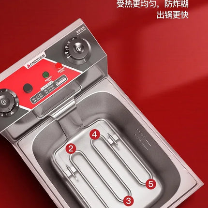 220V Professional Fryer Electric Cookware for Kitchen Deep French Fries Commercial Fryers Frying Oil Cooker Timer Arfrai AE