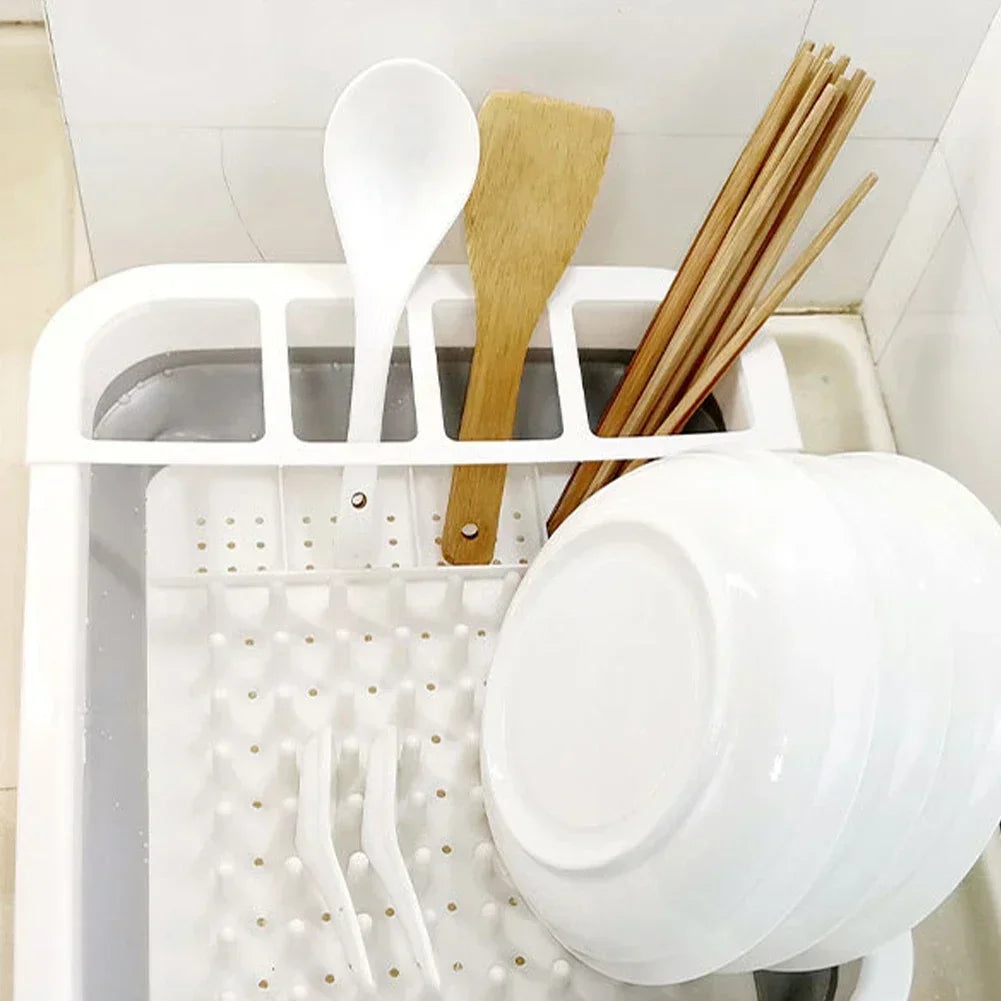 Collapsible Dish Drainer Drainer Rack Dinnerware Organizer Plastic Sink Drying Rack Caravan Camper Van Camping Tent Accessories