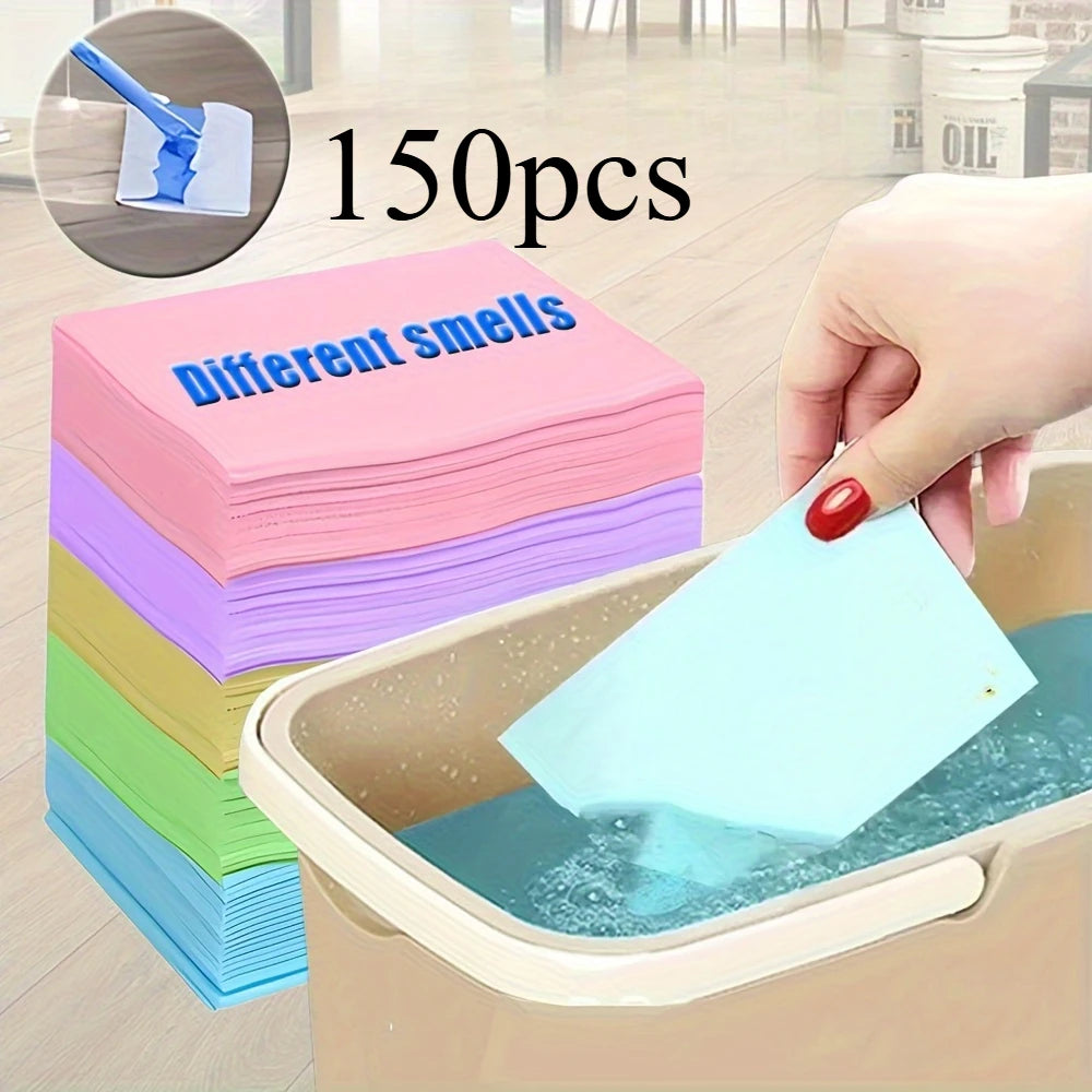 Multipurpose Floor Cleaner Mops - 150/100pcs with Variety of Scents, Perfect for Tiles, Kitchen, and Bathroom