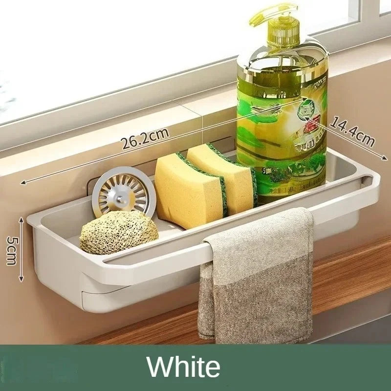 Drain Rack Kitchen Sink Organizer Self-draining Shelf Sponge Holder Dishcloth Soap Drainer Kitchen Gadgets Kitchen Accessories