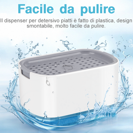 Distributeur de savon liquide 2 en 1 pour vaisselle