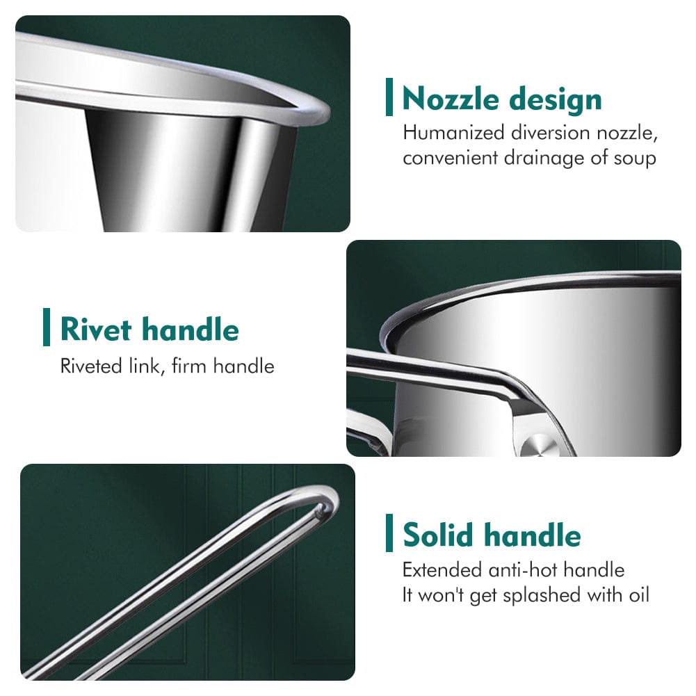 5pcs Stainless Steel Deep Fryer Set with Basket, Lid & Tongs - Perfect for French Fries & Chicken - Durable Kitchen Cookware - For Home Cooks & Foodies - Ideal Gift for Housewarming & Holidays