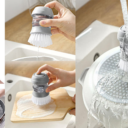 Kitchen Dish Brush with Liquid Dispenser