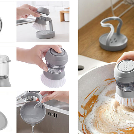 Kitchen Dish Brush with Liquid Dispenser