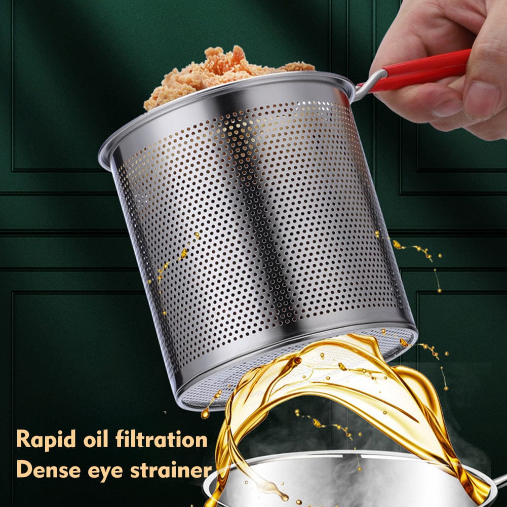 5pcs Stainless Steel Deep Fryer Set with Basket, Lid & Tongs - Perfect for French Fries & Chicken - Durable Kitchen Cookware - For Home Cooks & Foodies - Ideal Gift for Housewarming & Holidays