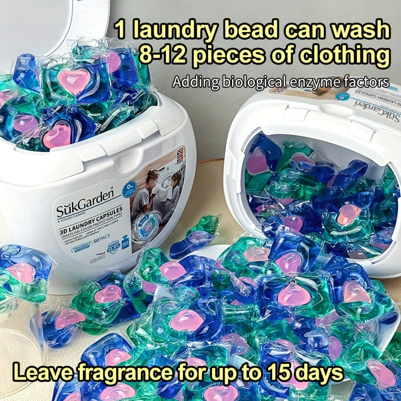 50 capsules de lessive 3 en 1 haute efficacité - Adoucissant - E-menage