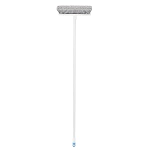 Balai brosse incliné, bleu et blanc
