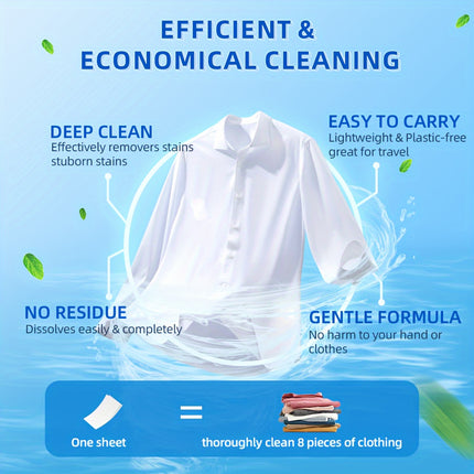 Ultra-Concentrated Laundry Detergent Sheets - 240/300/360pcs, Sustainable & Plastic-Free, Powerful Stain Removal, Perfect for Home, Dorm, Travel & Hotels