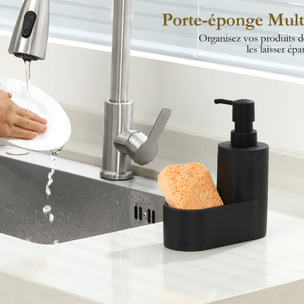 Distributeur de savon à vaisselle avec porte-éponge intégré