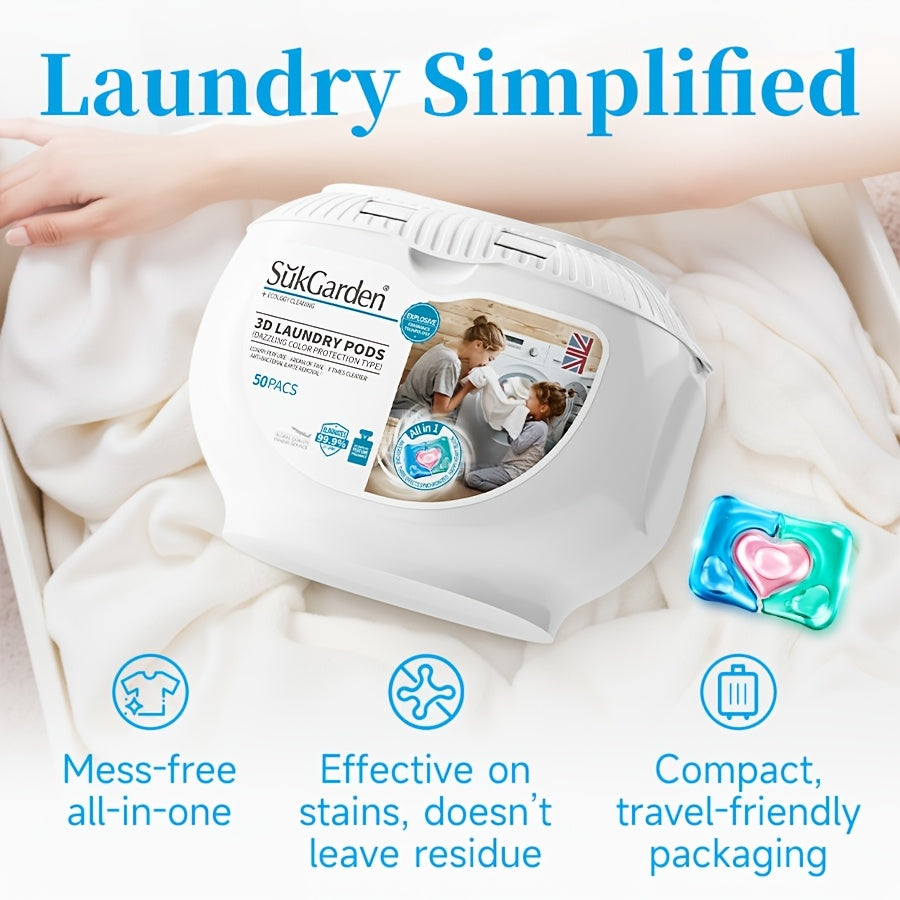 50 capsules de lessive 3 en 1 haute efficacité - Adoucissant - E-menage